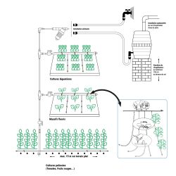 kit d'irrigation en goutte à goutte pour 130m2