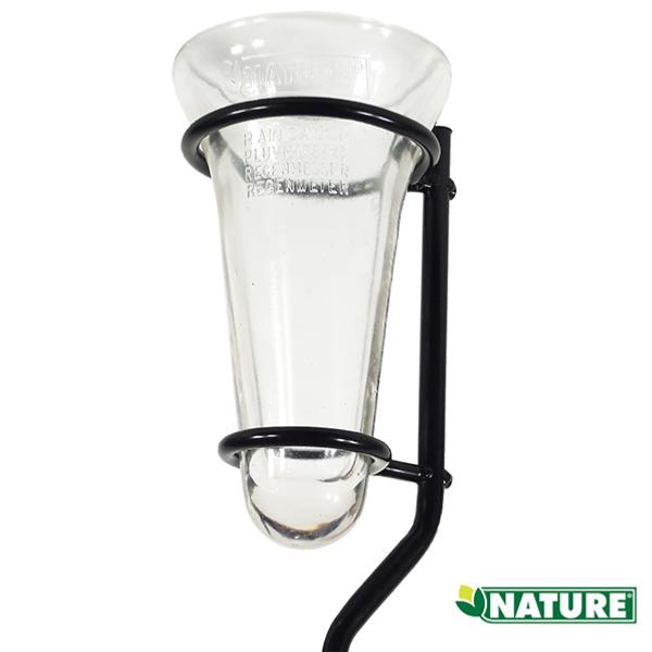 Pluviomètre en Verre avec Support Métal Nature