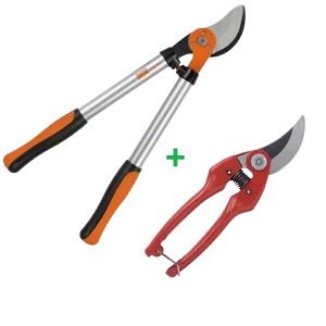 Pack élagage petites mains composé d'un sécateur et d'un ébrancheur bahco adapté aux petites mains