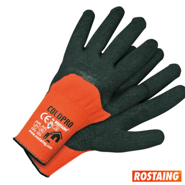 Gants Tricot Gros Travaux d'Hiver Enduit Latex Noir Etanche Rostaing