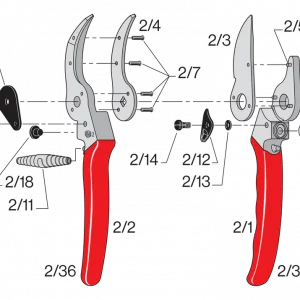 Pièces détachées pour sécateur FELCO 2 : vue éclatée