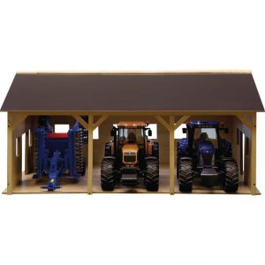 Hangar Agricole en bois 3 tracteurs jouet