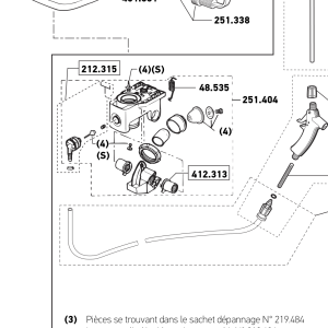 Vue éclatée Berthoud : kit joints 219484 du Vermorel 2000 MF Hygiène (illustration technique)
