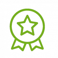 logo badge vert avec une étoile